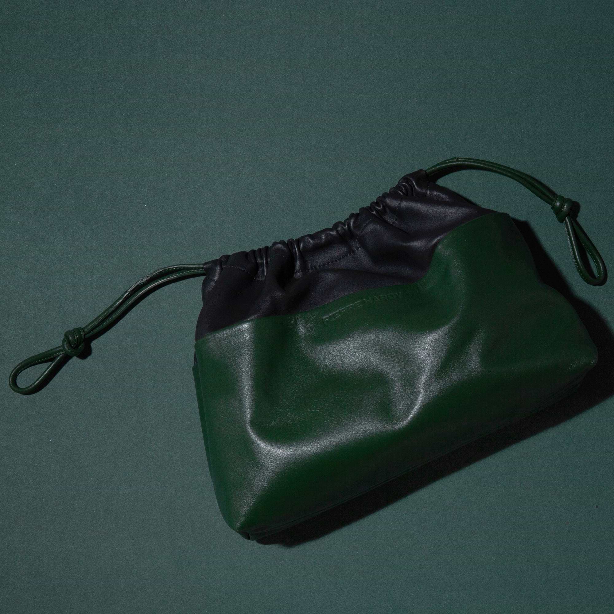 Pierre Hardy TWIN CLUTCH, green calfskin and black lambskin, view 7