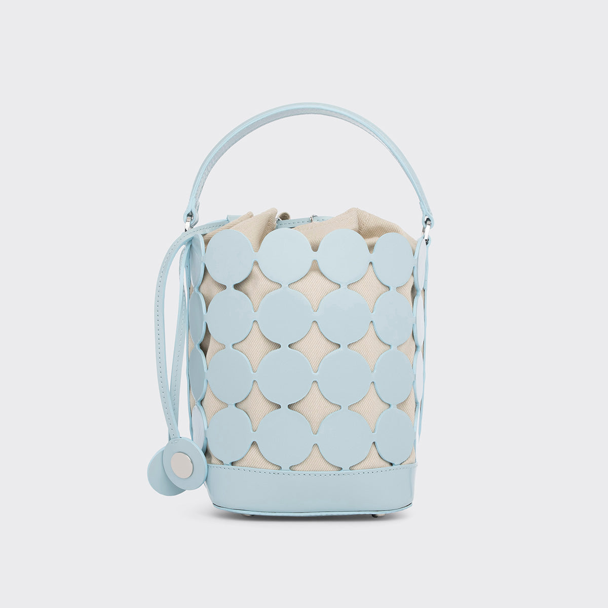 Pierre Hardy BULLES BUCKET BAG, light blue glazed lambskin, view 5