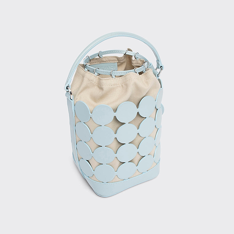 Pierre Hardy BULLES BUCKET BAG, light blue glazed lambskin, view 2