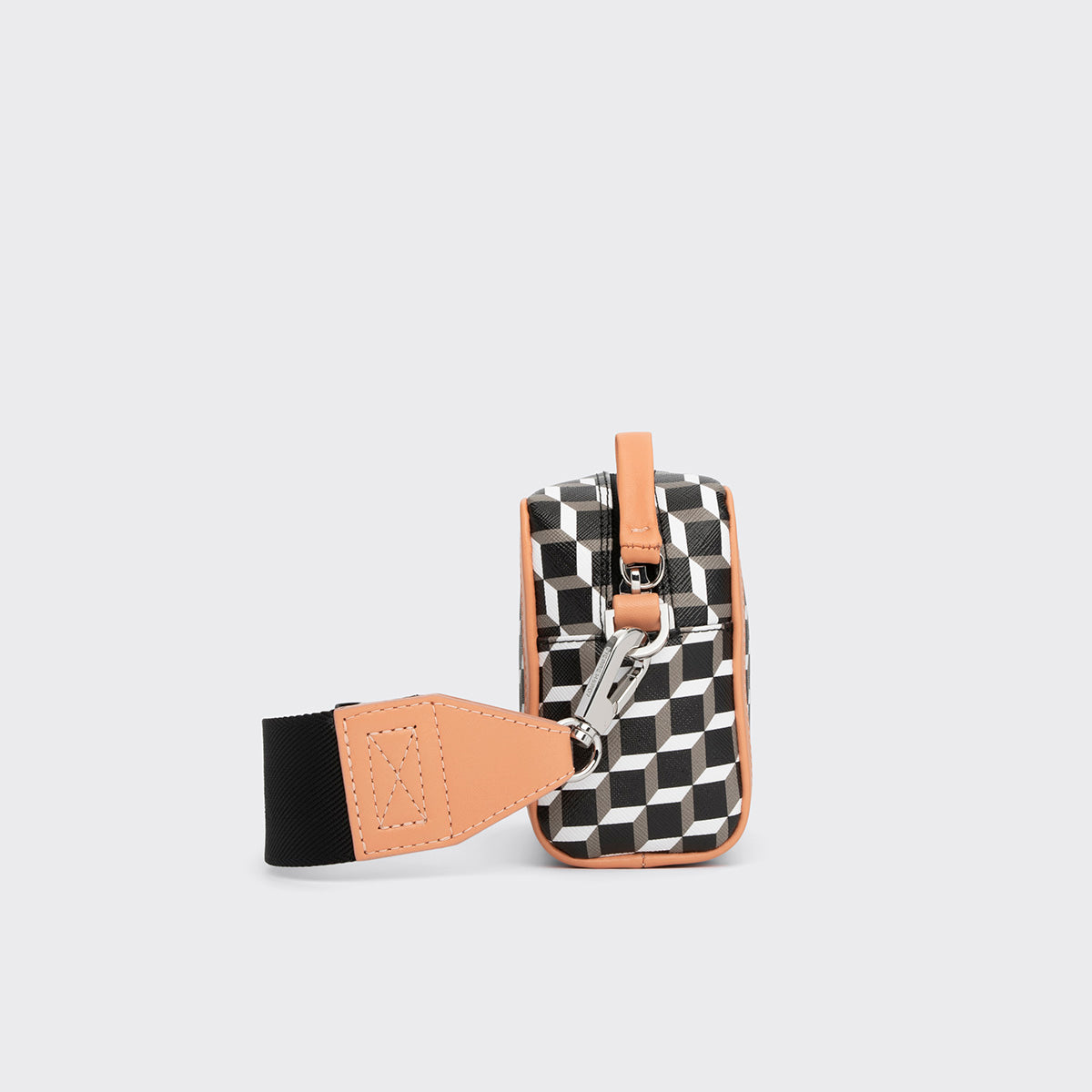 Pierre Hardy MAXI CUBE BOX BAG, cube perspective coated canvas and apricot lambskin, view 3