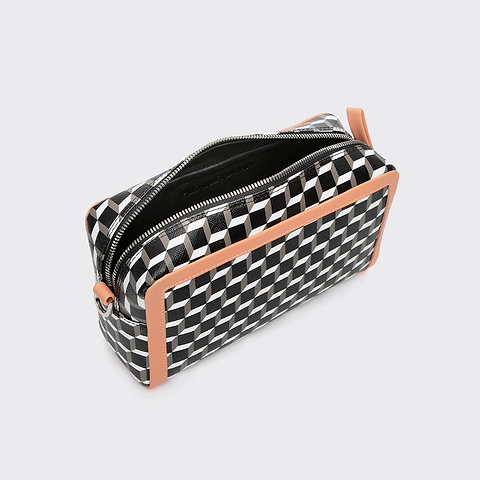 Pierre Hardy MAXI CUBE BOX BAG, cube perspective coated canvas and apricot lambskin, view 2
