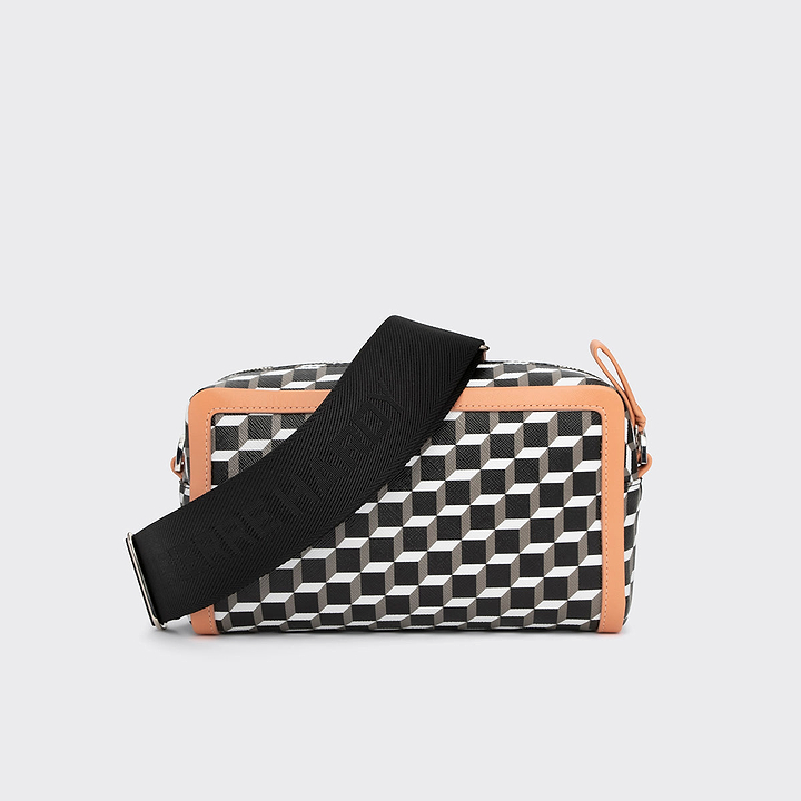 Pierre Hardy MAXI CUBE BOX BAG, cube perspective coated canvas and apricot lambskin, view 4