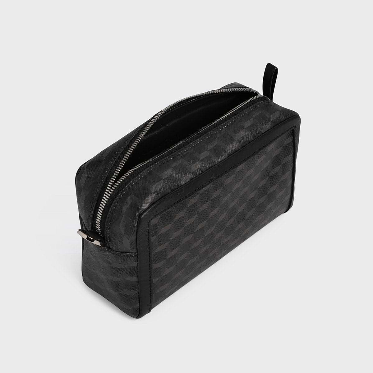 Pierre Hardy MAXI CUBE BOX BAG, black cube coated canvas and black lambskin, view 3