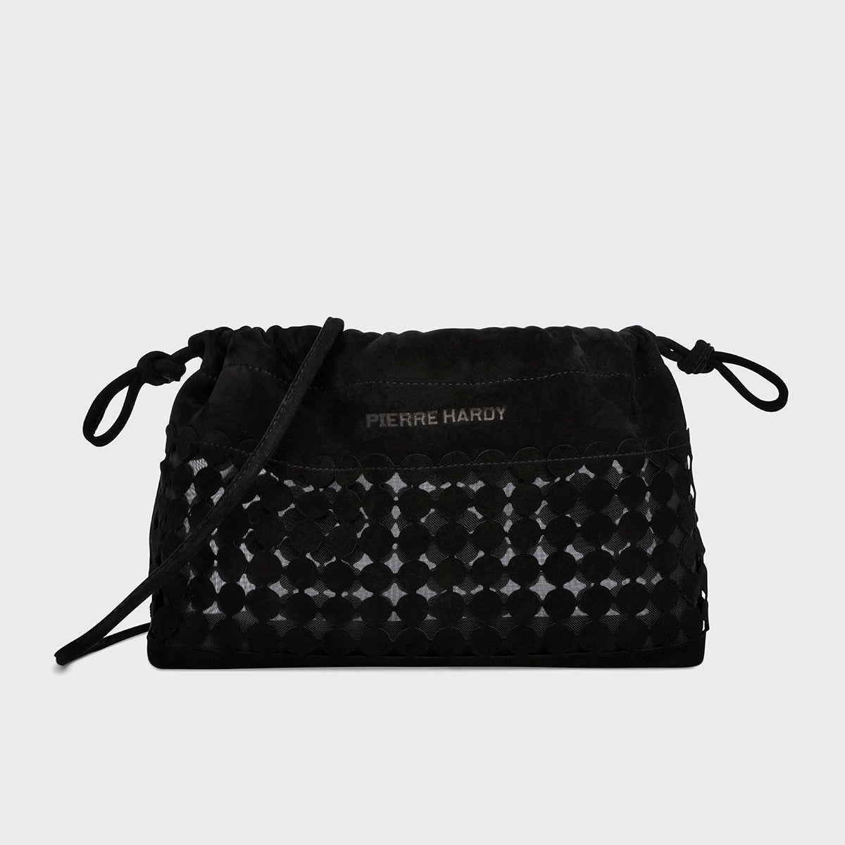 Pierre Hardy TWIN CLUTCH BULLES, black suede kidskin, view 7