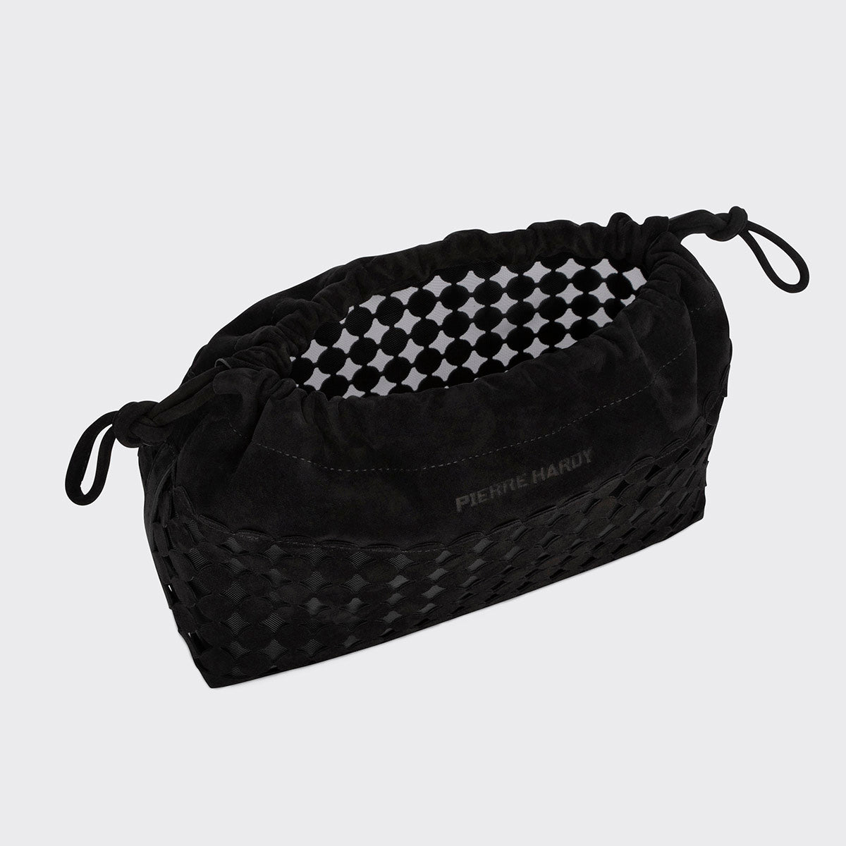 Pierre Hardy TWIN CLUTCH BULLES, black suede kidskin, view 3