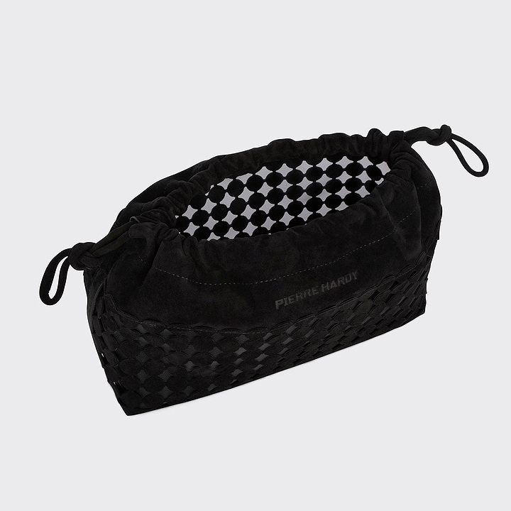 Pierre Hardy TWIN CLUTCH BULLES, black suede kidskin, view 3