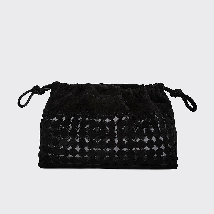 Pierre Hardy TWIN CLUTCH BULLES, black suede kidskin, view 6