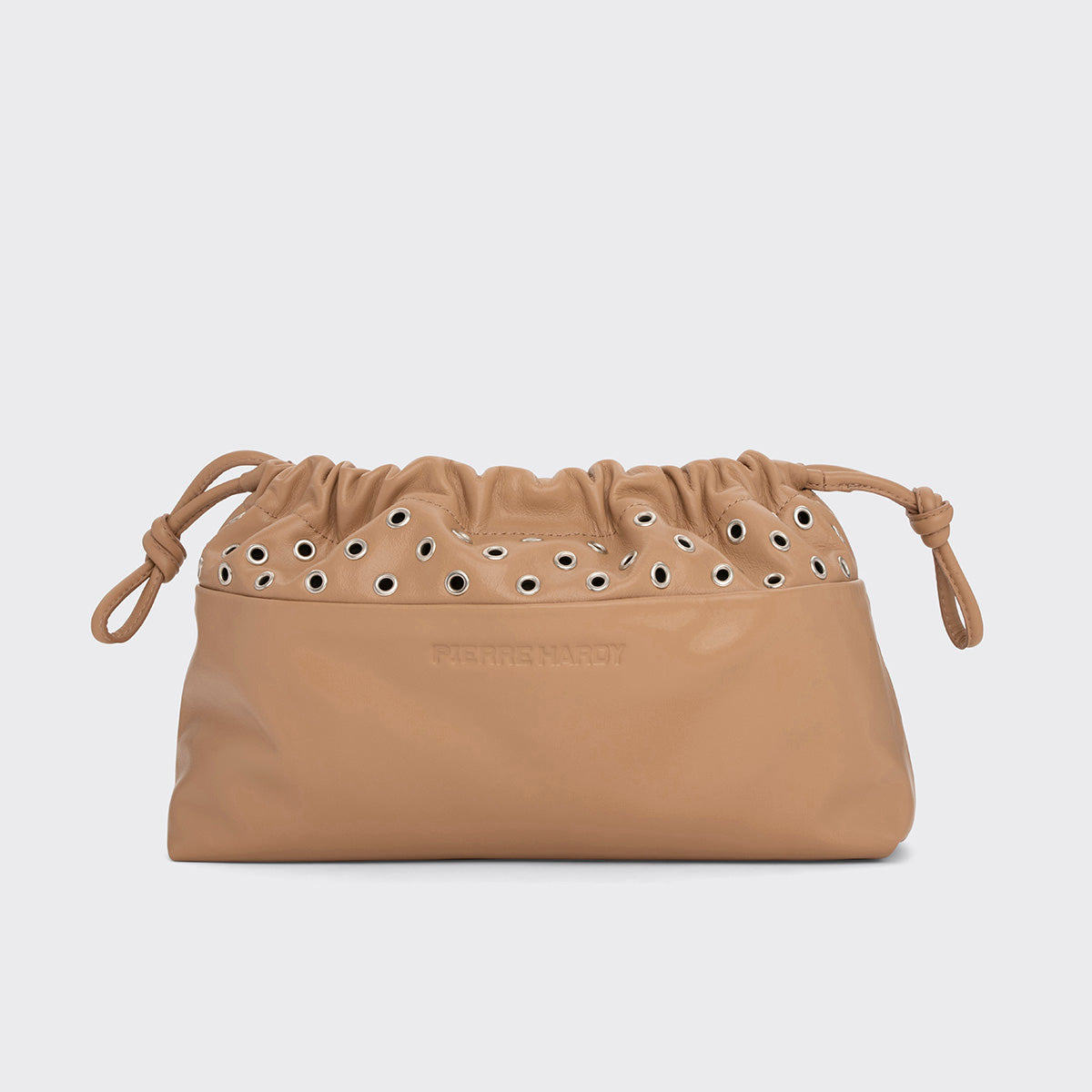 Pierre Hardy TWIN CLUTCH WITH EYELETS, cappuccino calfskin, view 6
