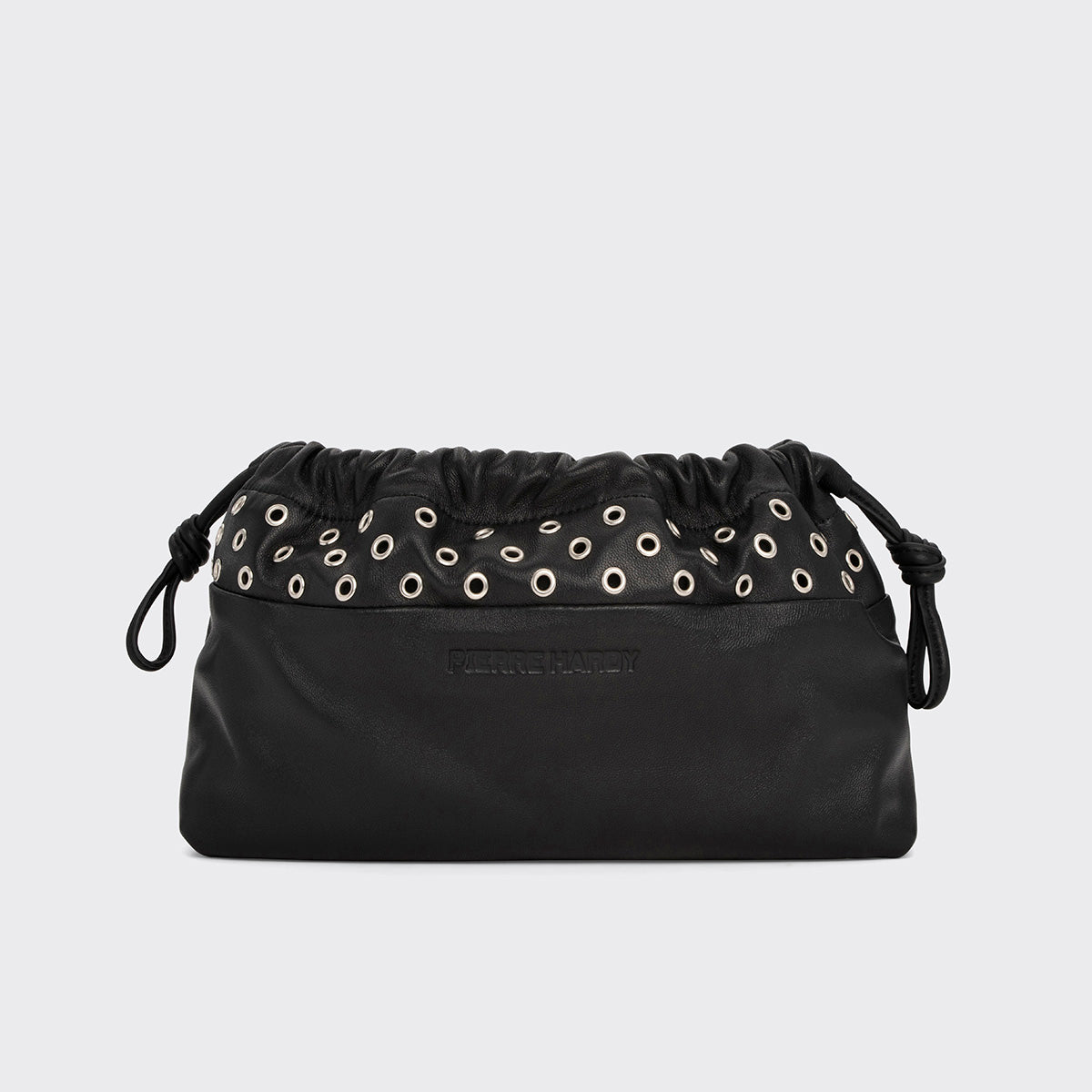 Pierre Hardy TWIN CLUTCH WITH EYELETS, black lambskin, view 10