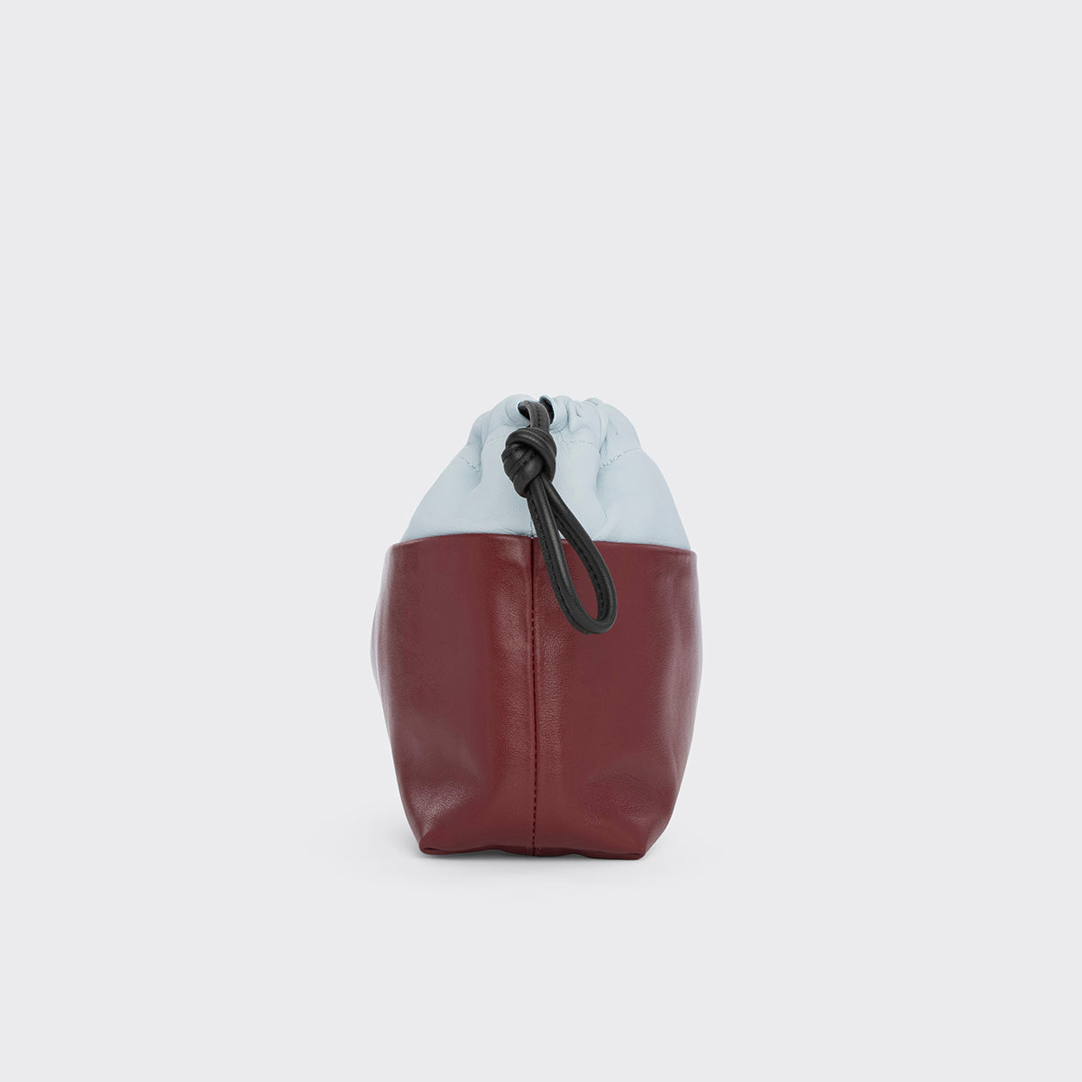 Pierre Hardy TWIN CLUTCH, burgundy lambskin and light blue calfskin, view 3