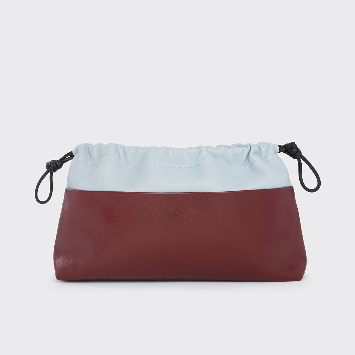 Pierre Hardy TWIN CLUTCH, burgundy lambskin and light blue calfskin, view 4