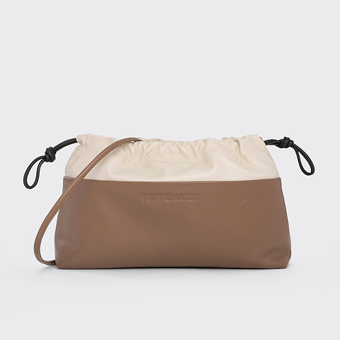 Pierre Hardy TWIN CLUTCH, camel calfskin and off-white lambskin
