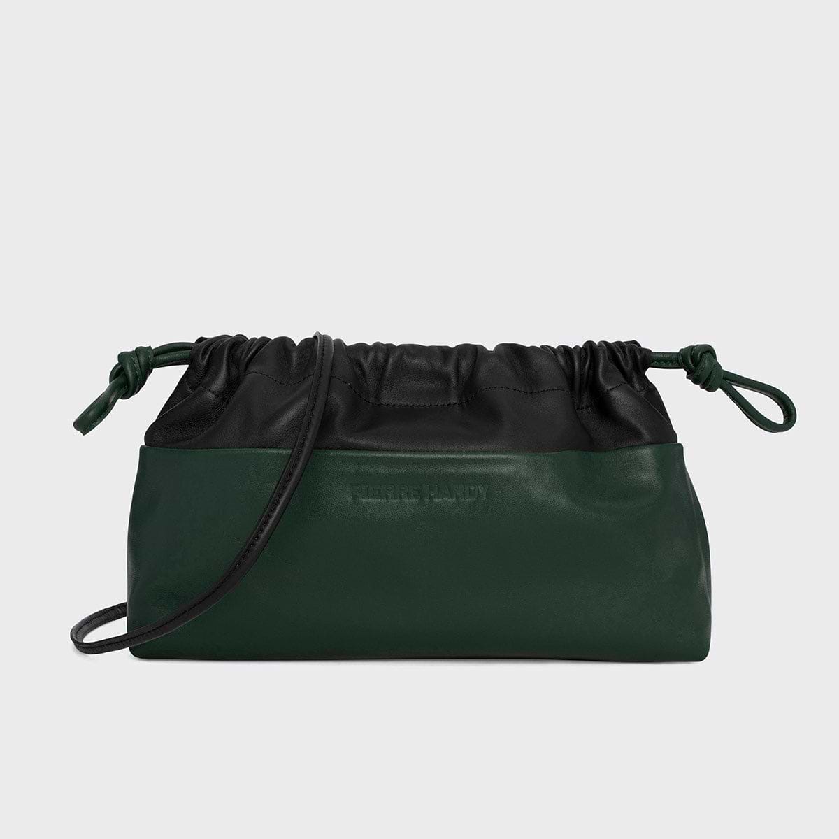 Pierre Hardy TWIN CLUTCH, green calfskin and black lambskin, view 9