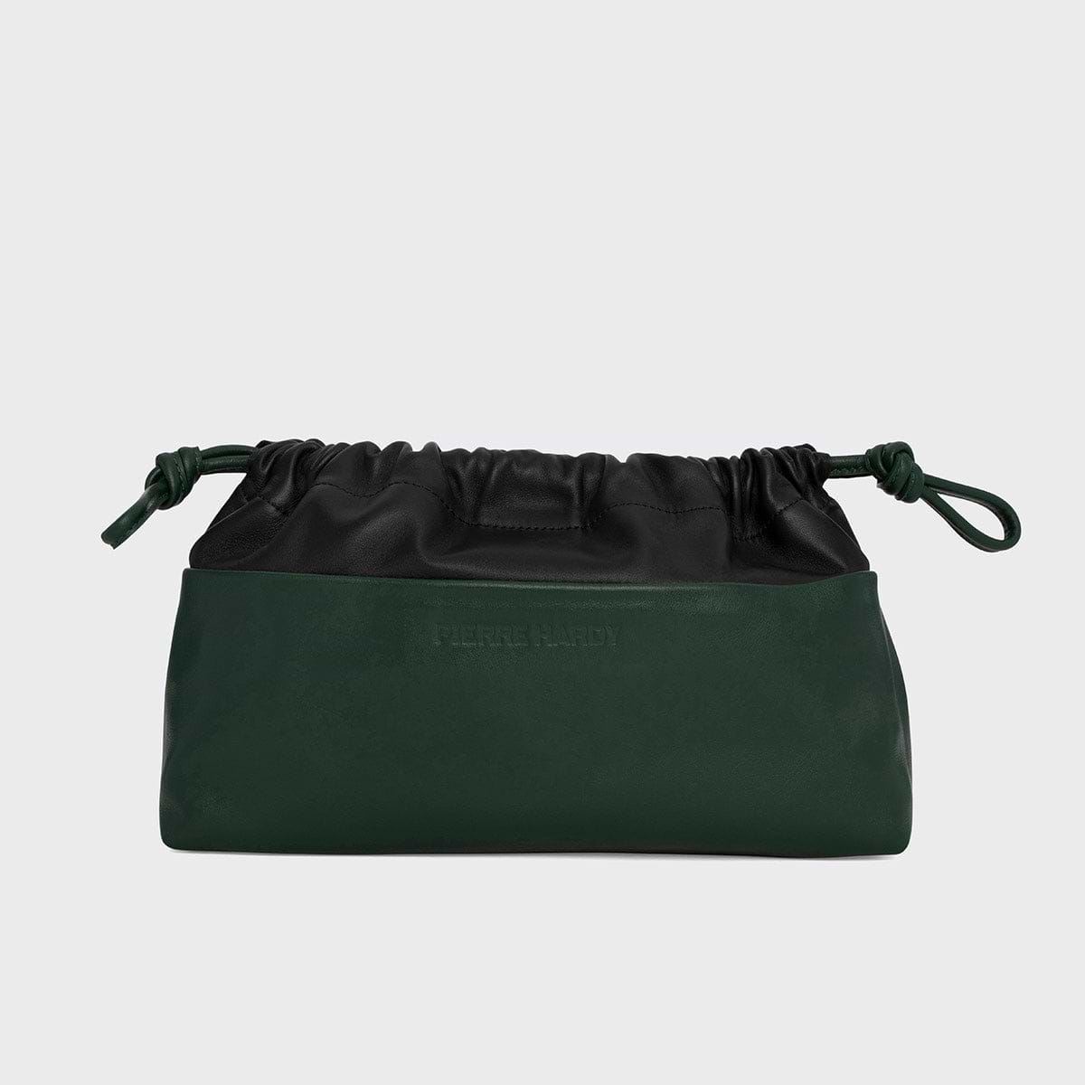 Pierre Hardy TWIN CLUTCH, green calfskin and black lambskin
