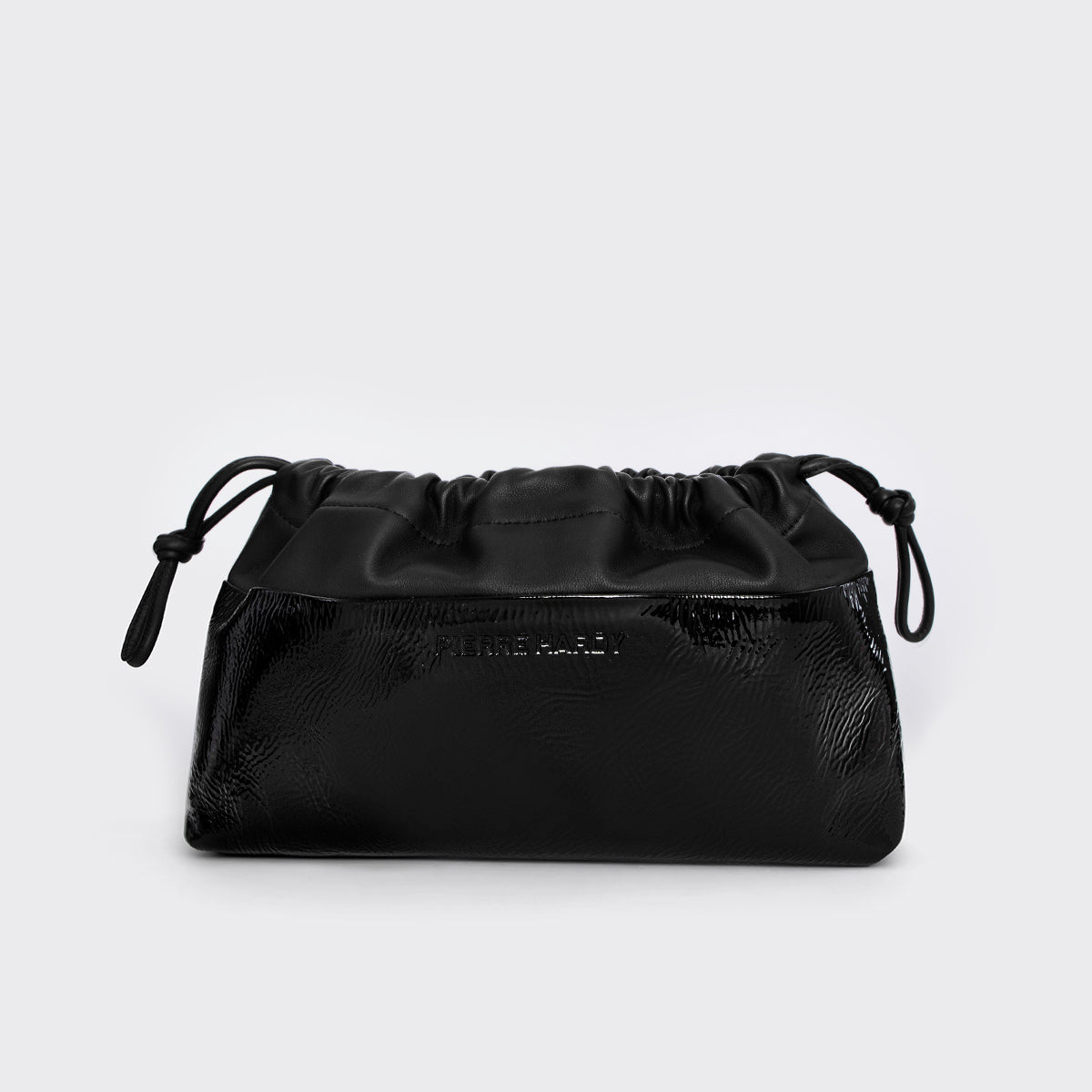 Pierre Hardy TWIN CLUTCH, black patent kidskin and black lambskin, view 7
