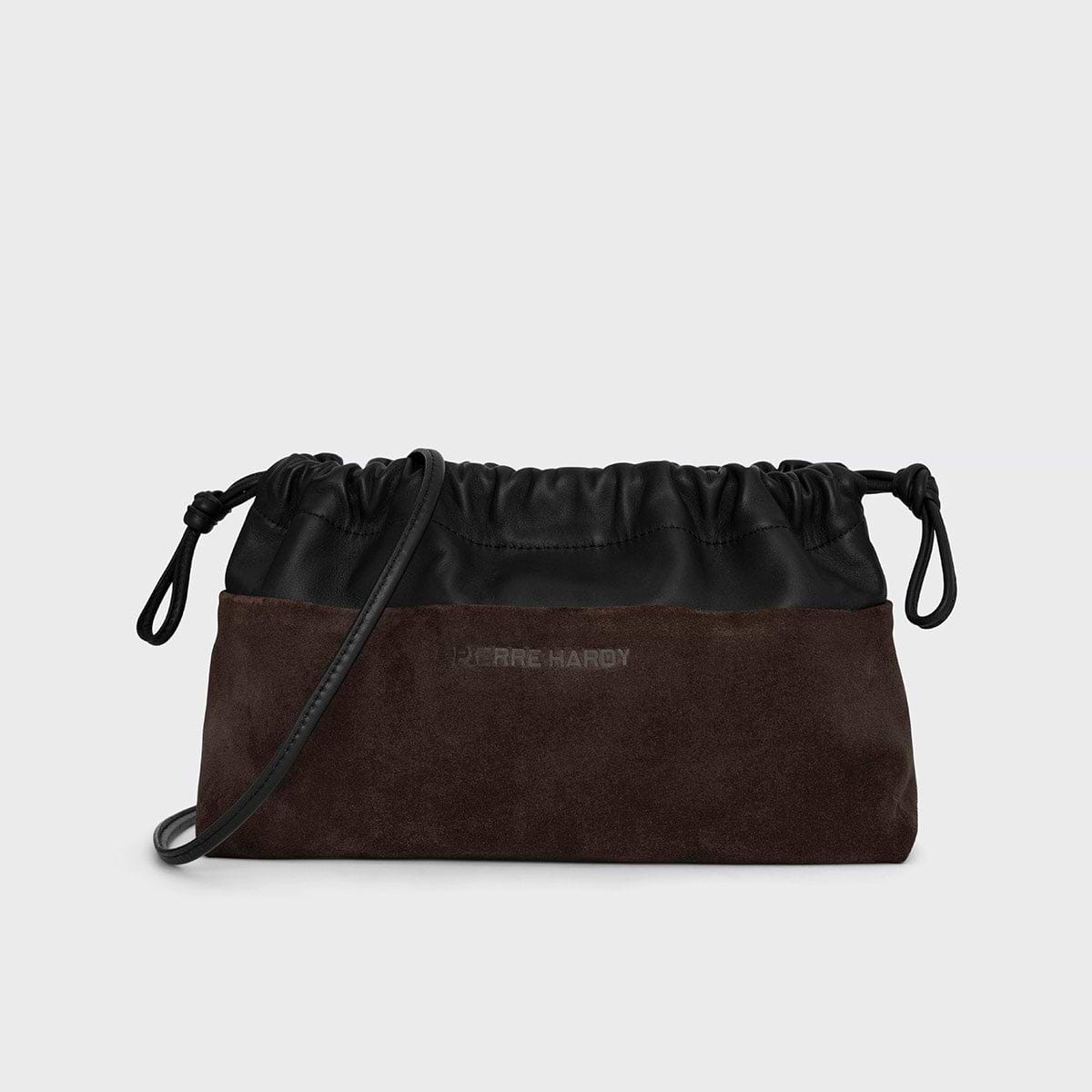 Pierre Hardy TWIN CLUTCH, brown suede calfskin and black lambskin, view 7