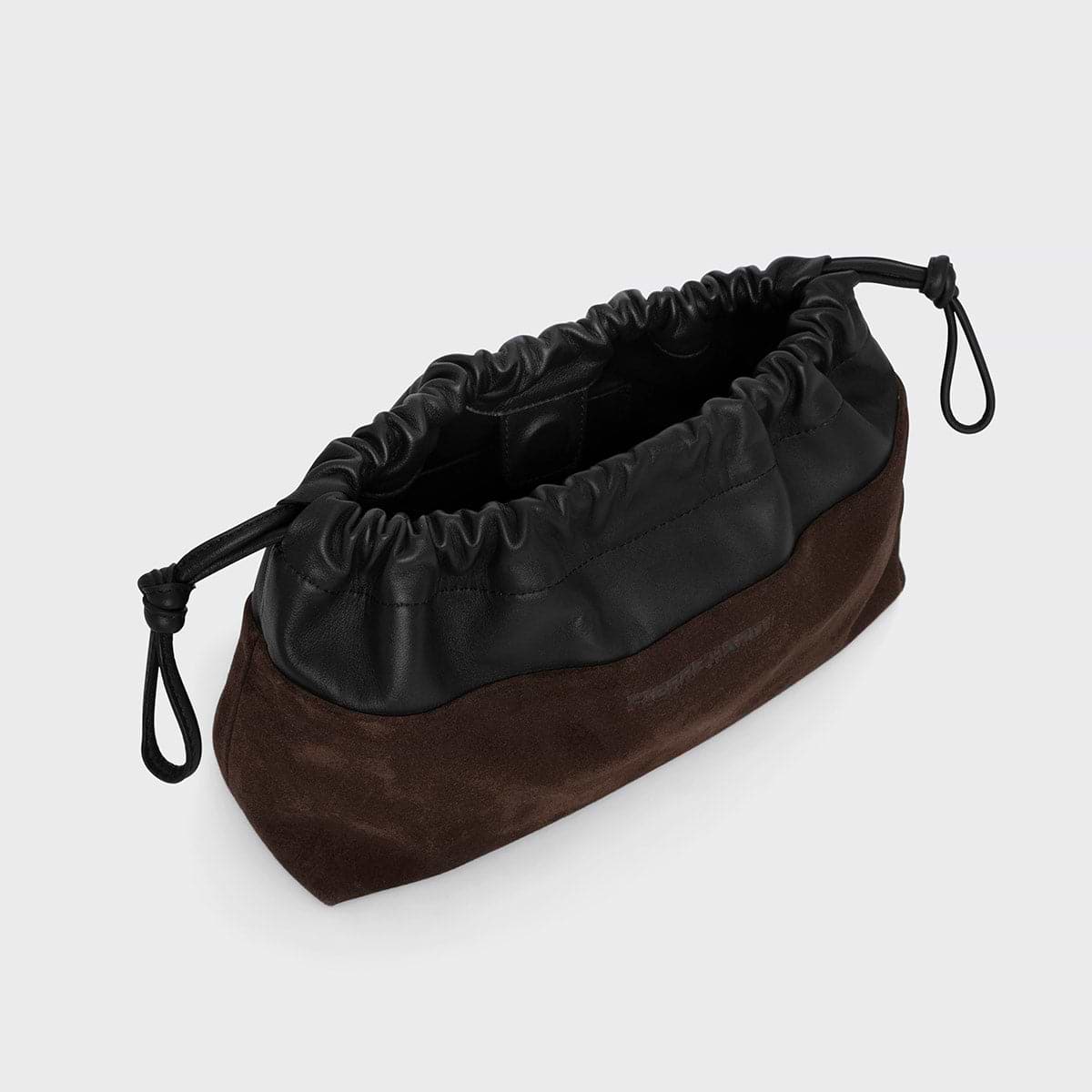 Pierre Hardy TWIN CLUTCH, brown suede calfskin and black lambskin, view 3