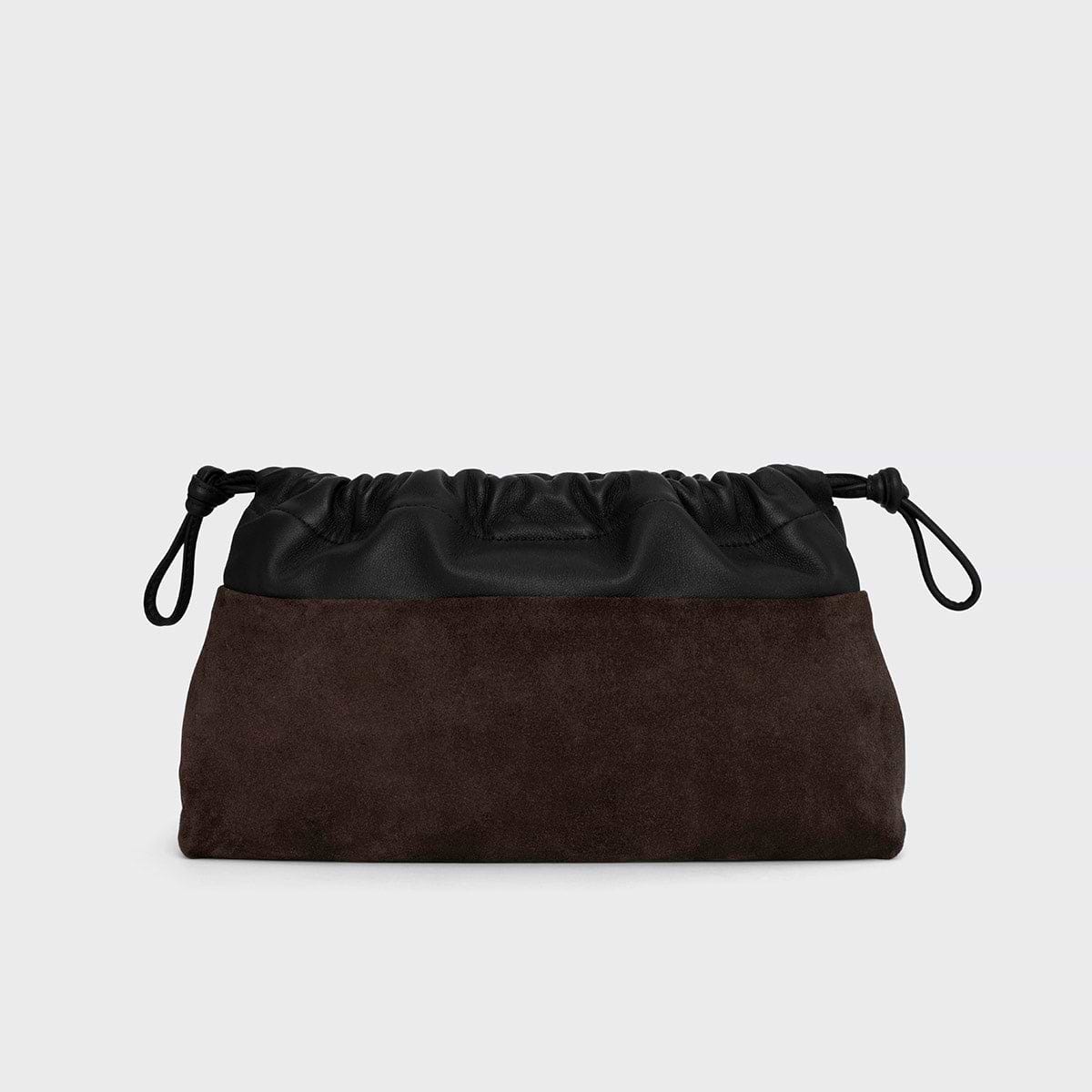 Pierre Hardy TWIN CLUTCH, brown suede calfskin and black lambskin, view 6