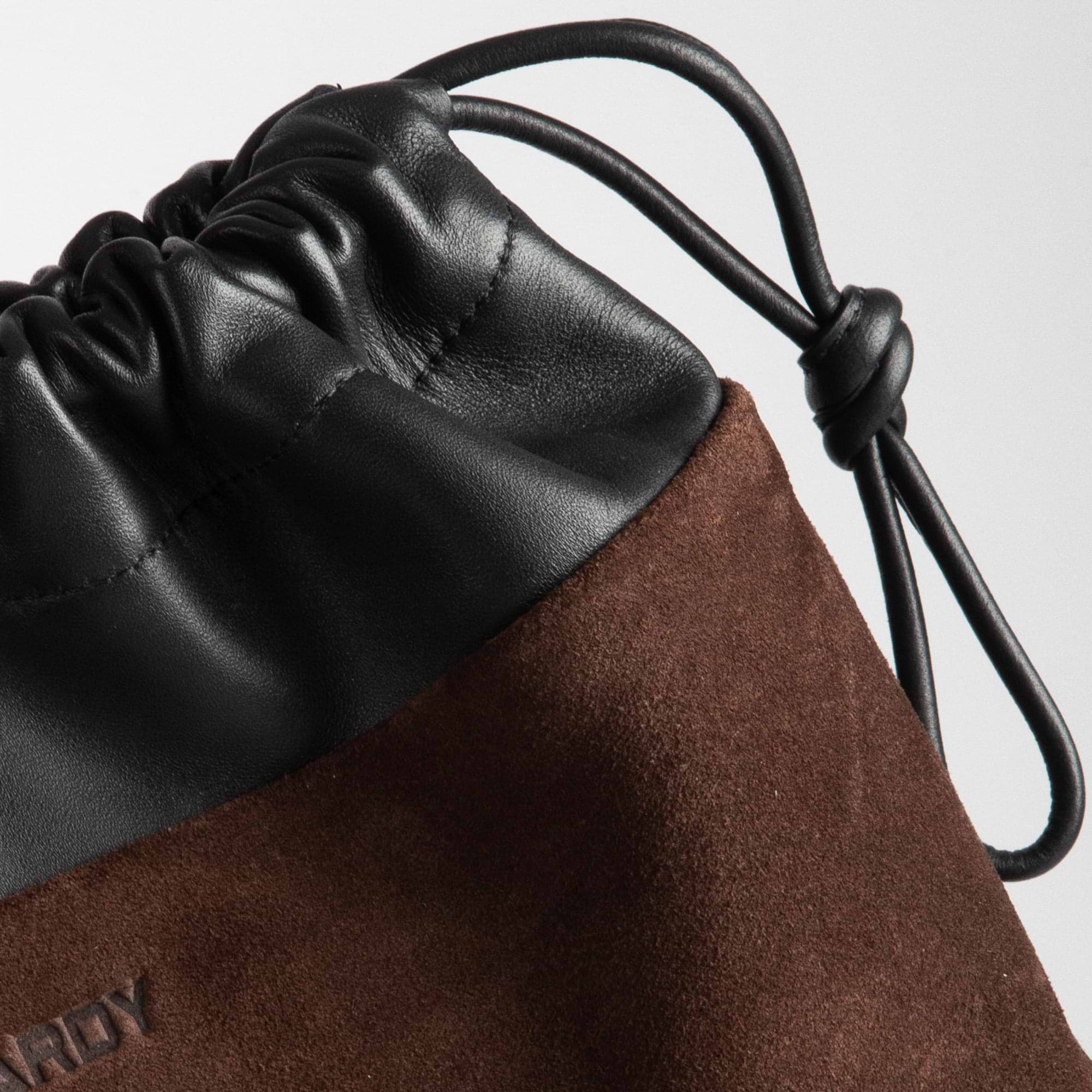 Pierre Hardy TWIN CLUTCH, brown suede calfskin and black lambskin, view 2