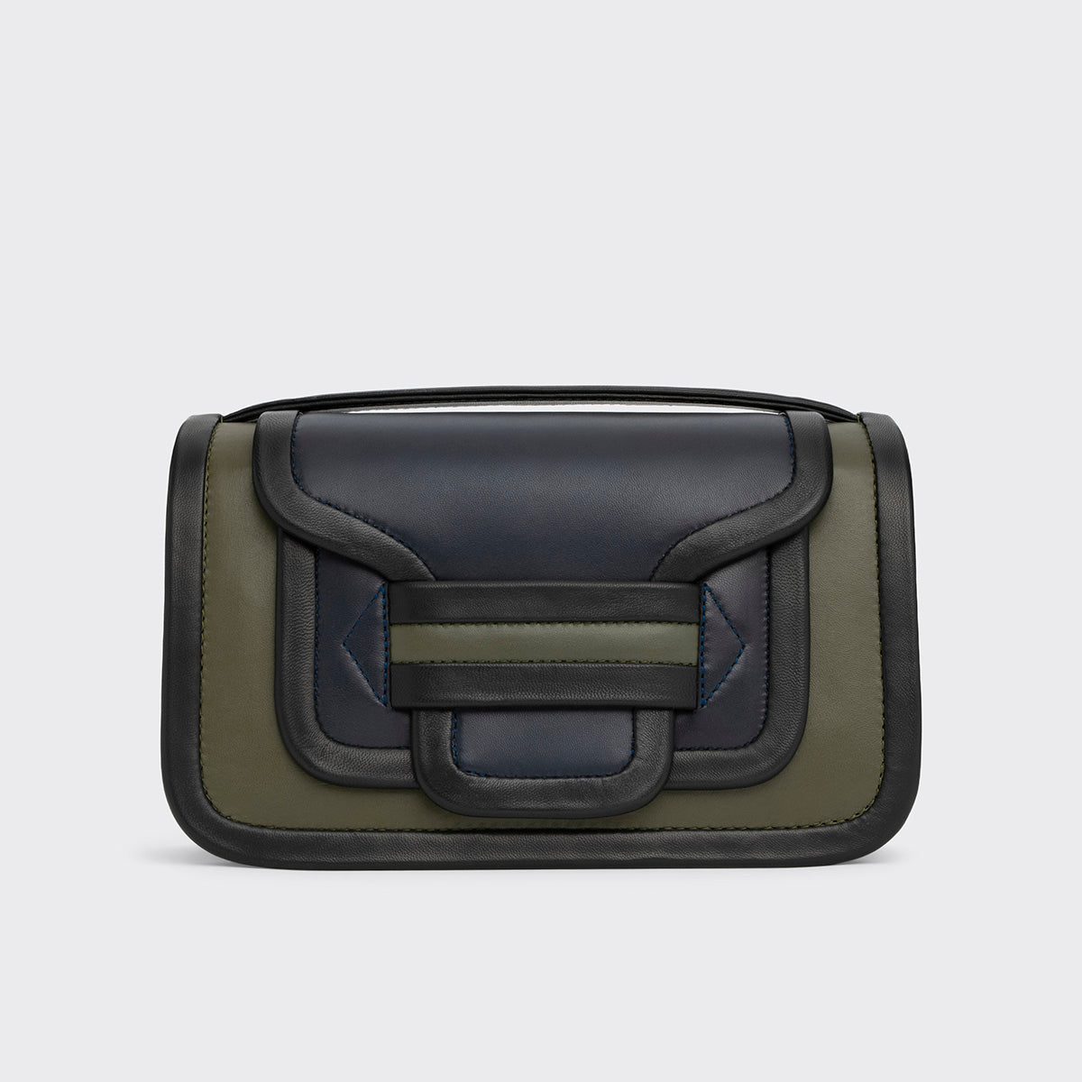 Pierre Hardy ALPHA MAXI HANDBAG, khaki, navy and black lambskin, view 7