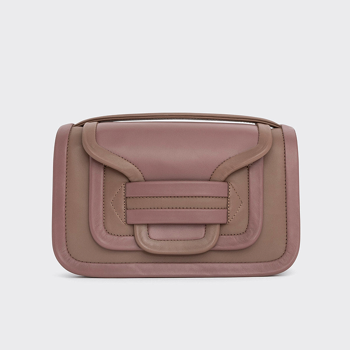 Pierre Hardy ALPHA MAXI HANDBAG, beige & pink calfskin, view 5
