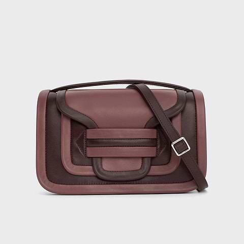 Pierre Hardy ALPHA MAXI HANDBAG, burgundy & rosewood calfskin