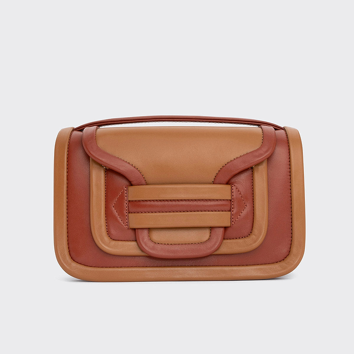 Pierre Hardy ALPHA MAXI HANDBAG, rust & cognac calfskin, view 6