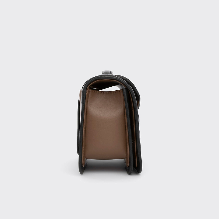 Pierre Hardy ALPHA MAXI HANDBAG, camel, off-white & sun calfskin and black lambskin, view 3