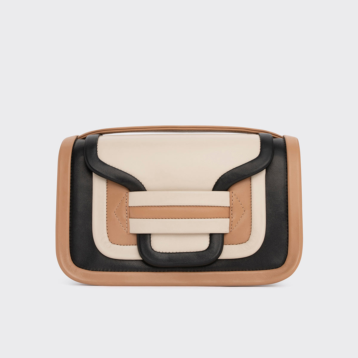 Pierre Hardy ALPHA MAXI HANDBAG, black & camel lambskin and off-white calfskin, view 6