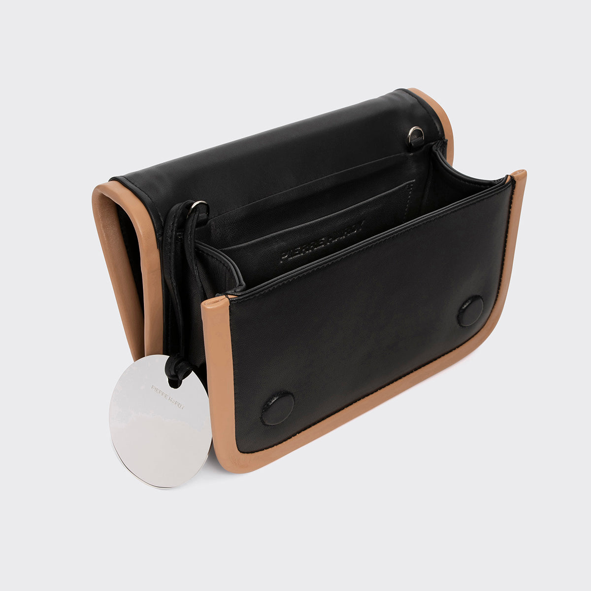 Pierre Hardy ALPHA MAXI HANDBAG, black & camel lambskin and off-white calfskin, view 3