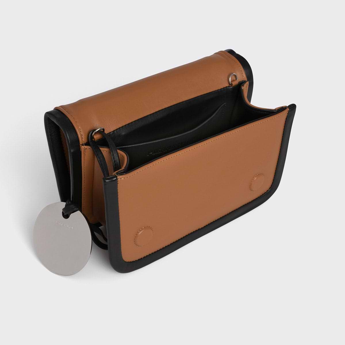 Pierre Hardy ALPHA MAXI HANDBAG, cognac calfskin & black lambskin, view 5
