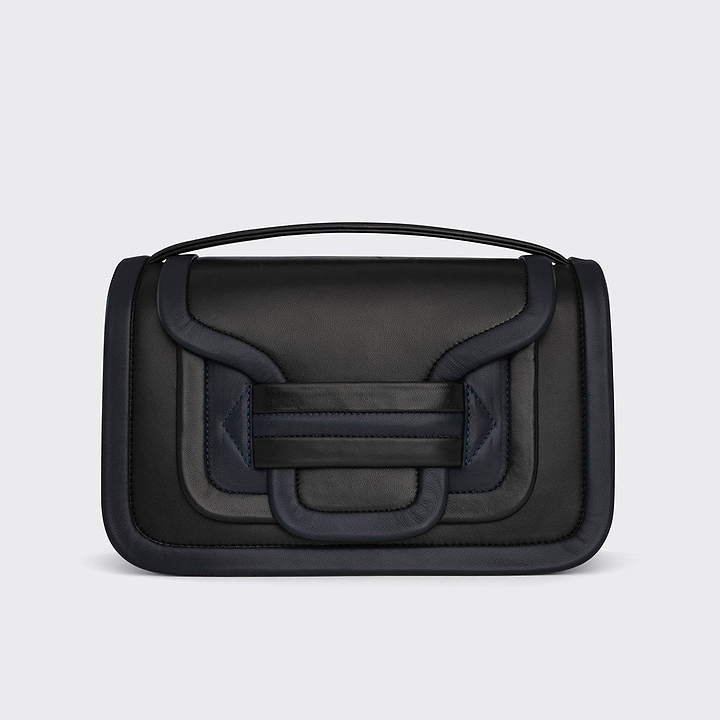 Pierre Hardy ALPHA MAXI HANDBAG, black and navy lambskin, view 6