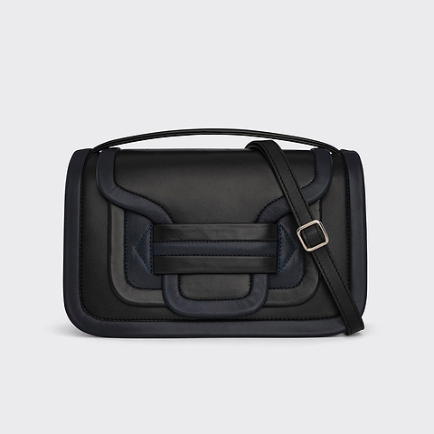 Pierre Hardy ALPHA MAXI HANDBAG, black and navy lambskin
