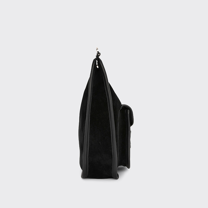 Pierre Hardy ALPHA DAY BAG, black suede calfskin and black calfskin, view 4