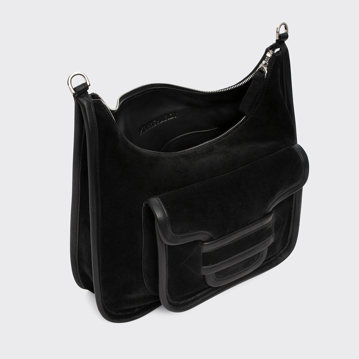 Pierre Hardy ALPHA DAY BAG, black suede calfskin and black calfskin, view 3