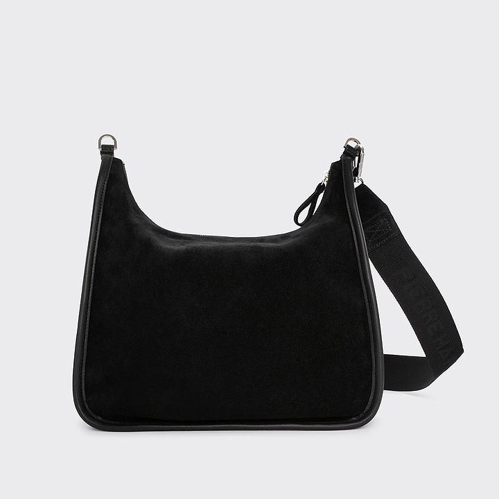Pierre Hardy ALPHA DAY BAG, black suede calfskin and black calfskin, view 5