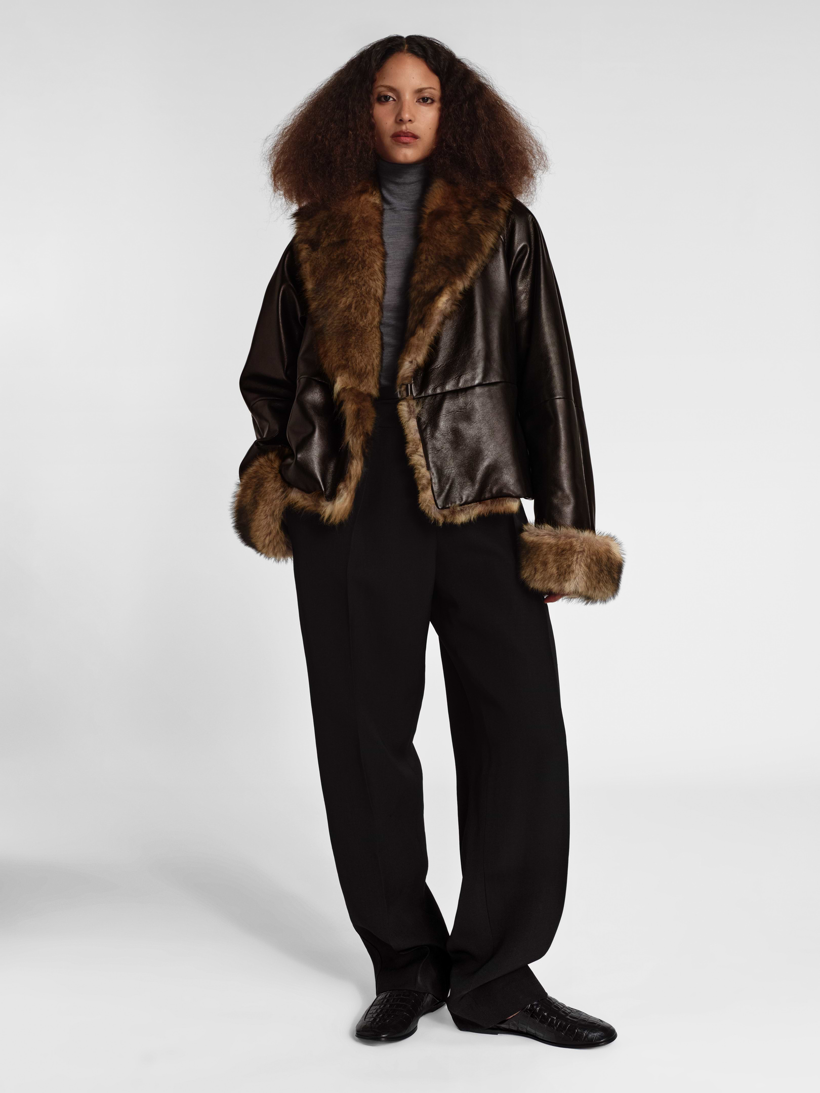 Pero Coat in Leather