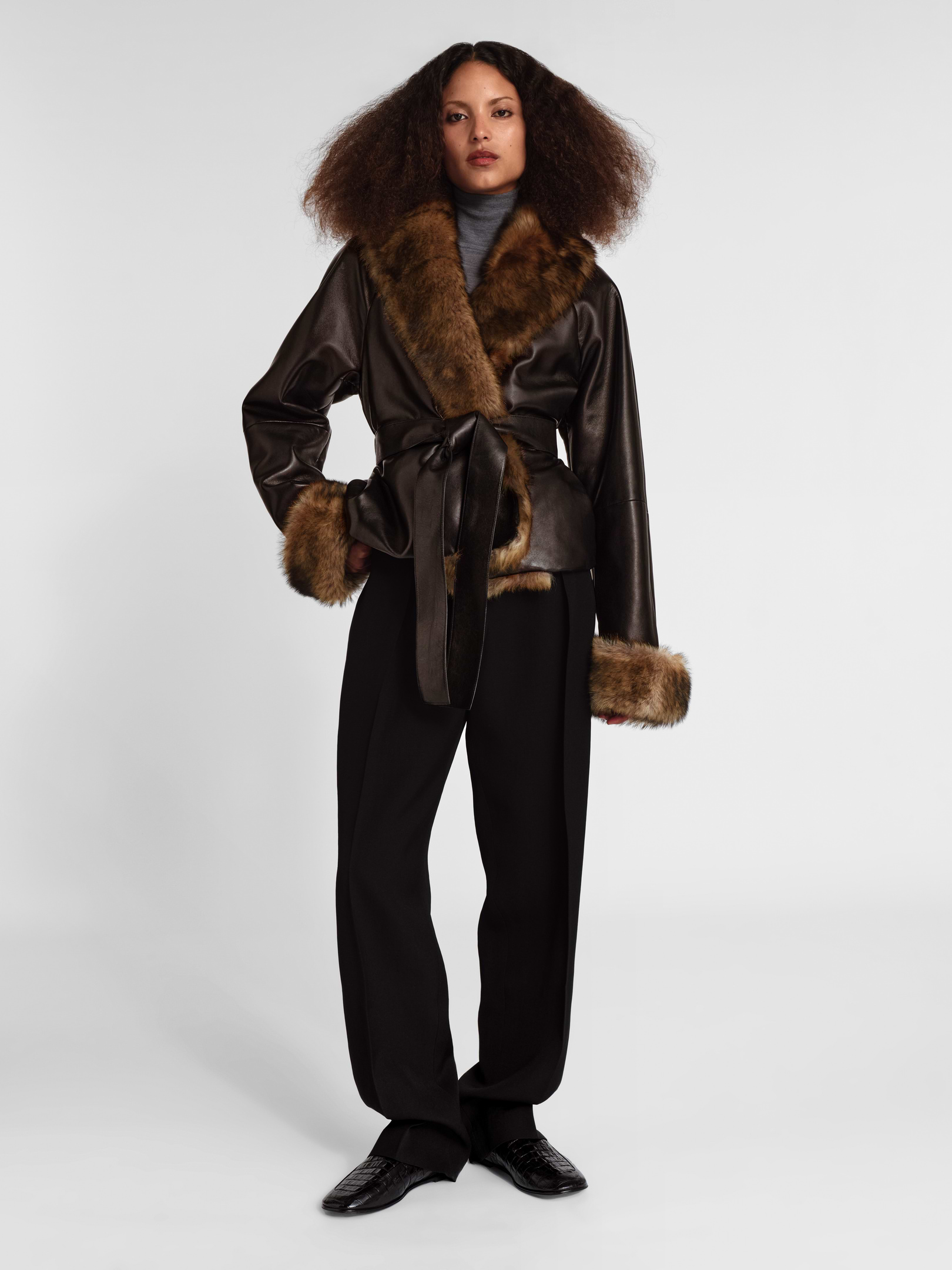 Pero Coat in Leather