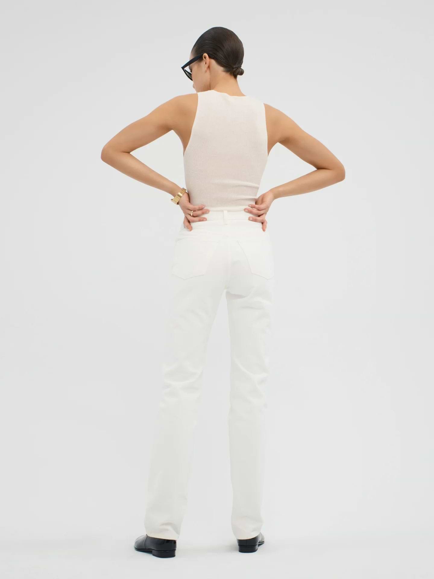 AFLALO Orwell Jean – Marshmallow White Rigid Denim - Model Back