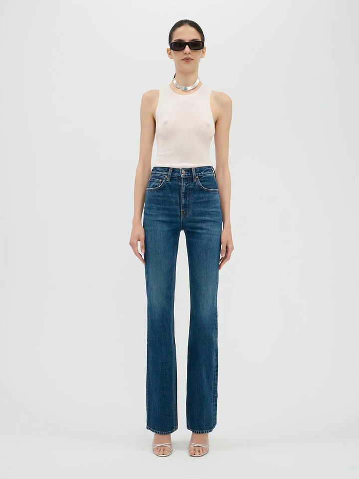 Bronte Jean Subdued Indigo in Japanese Denim | AFLALO