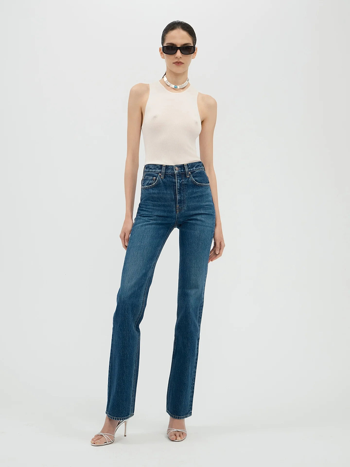 Bronte Jean Subdued Indigo in Japanese Denim | AFLALO