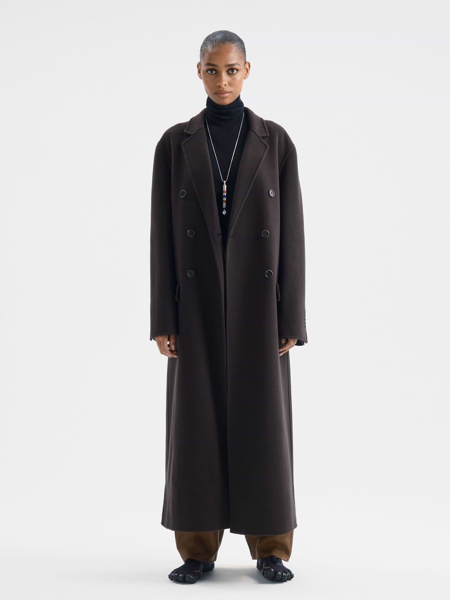 Valent Coat in Wool Cashmere - AFLALO