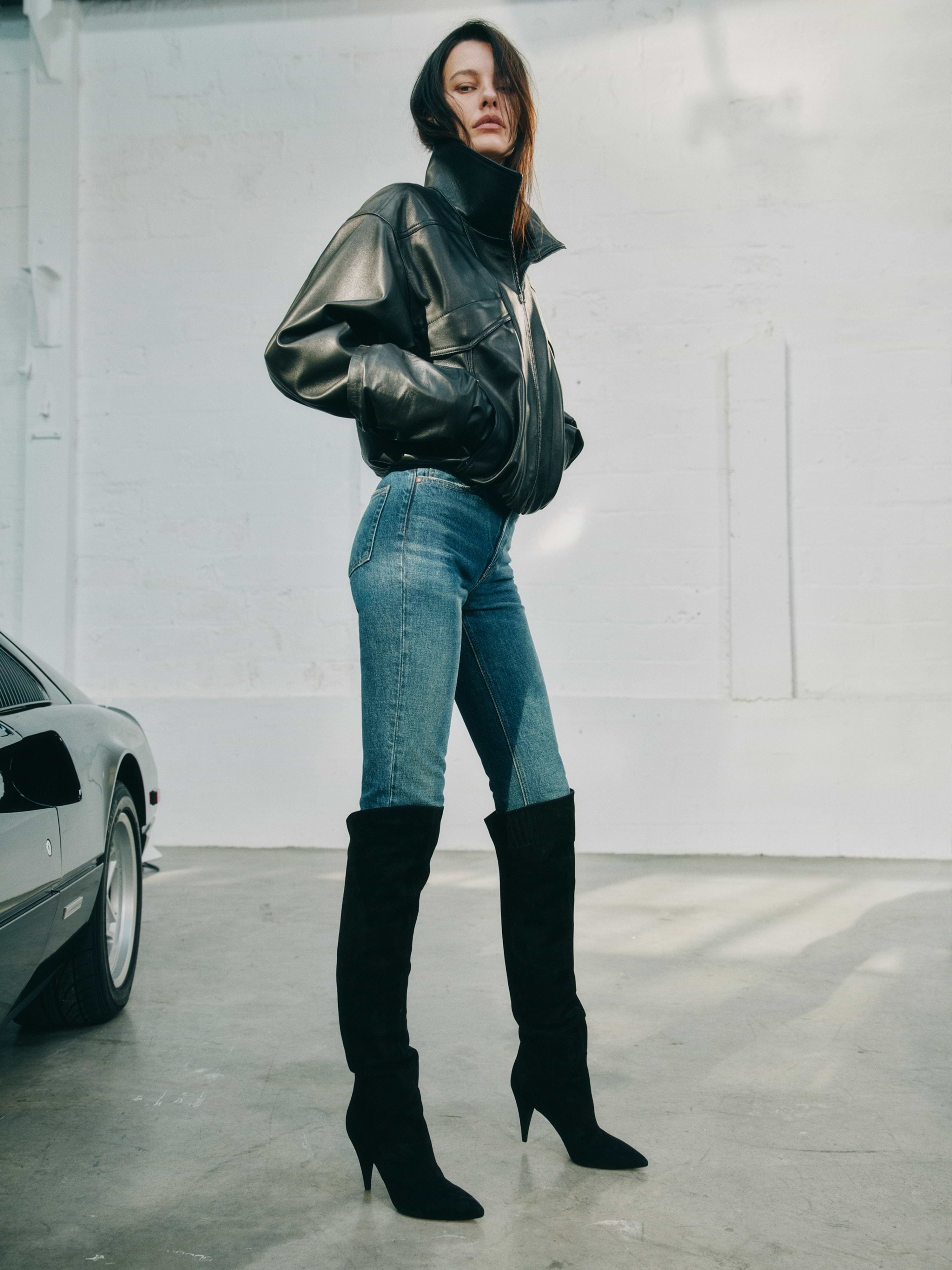 AFLALO Duras Jean in Rigid Denim – Subdued Indigo - Campaign Model Side