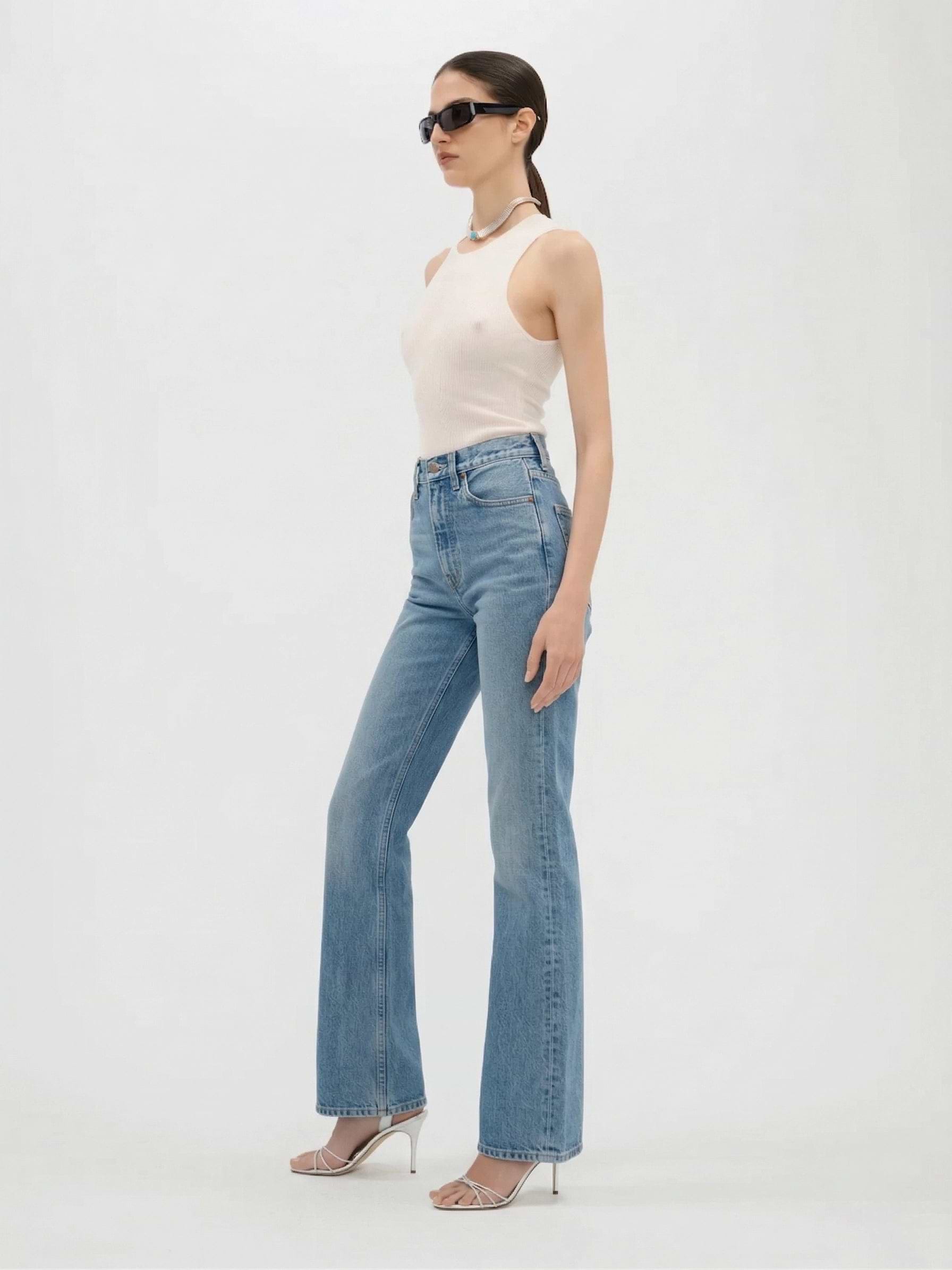 AFLALO Brontë Jean – Country Mesa Rigid Denim - Model Side