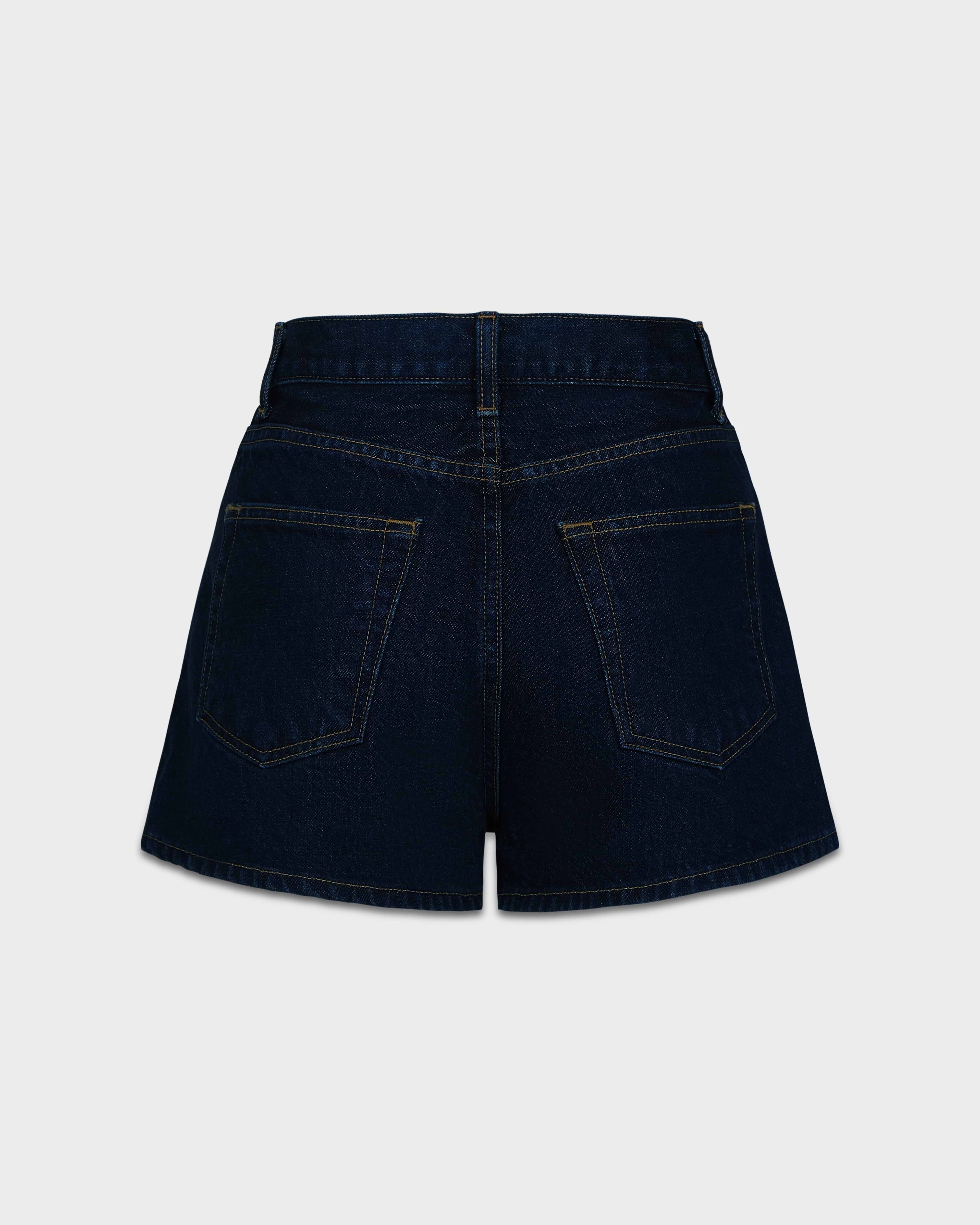 AFLALO Chopin Short in Rigid Denim – Nihon Rinse - Ghost Back