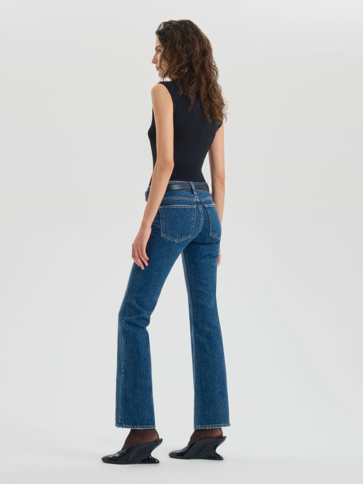 AFLALO Leary Jean – Subdued Indigo Rigid Denim - Model Back