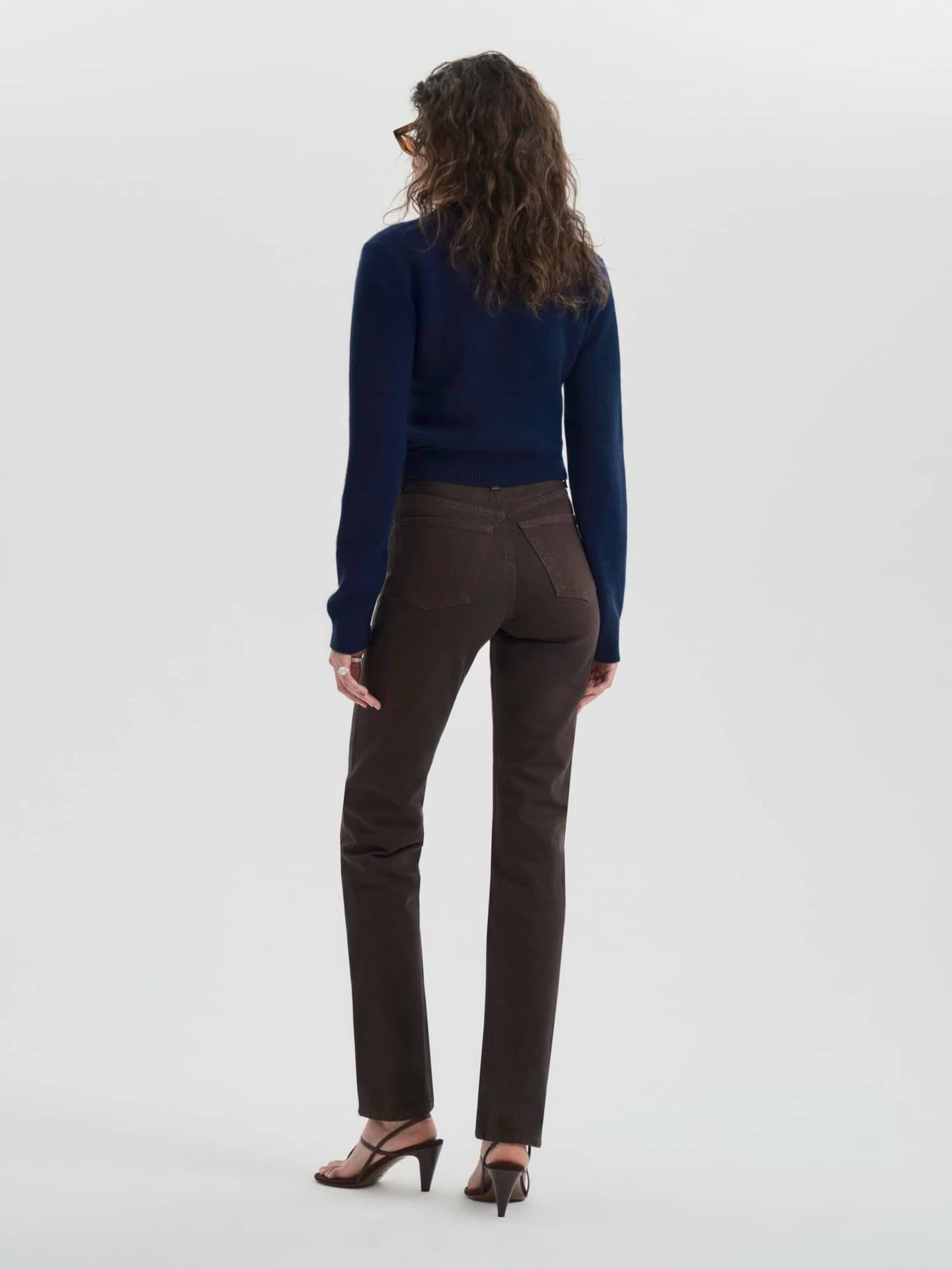 AFLALO Orwell Jean – Deep Truffle Rigid Denim - Model Back