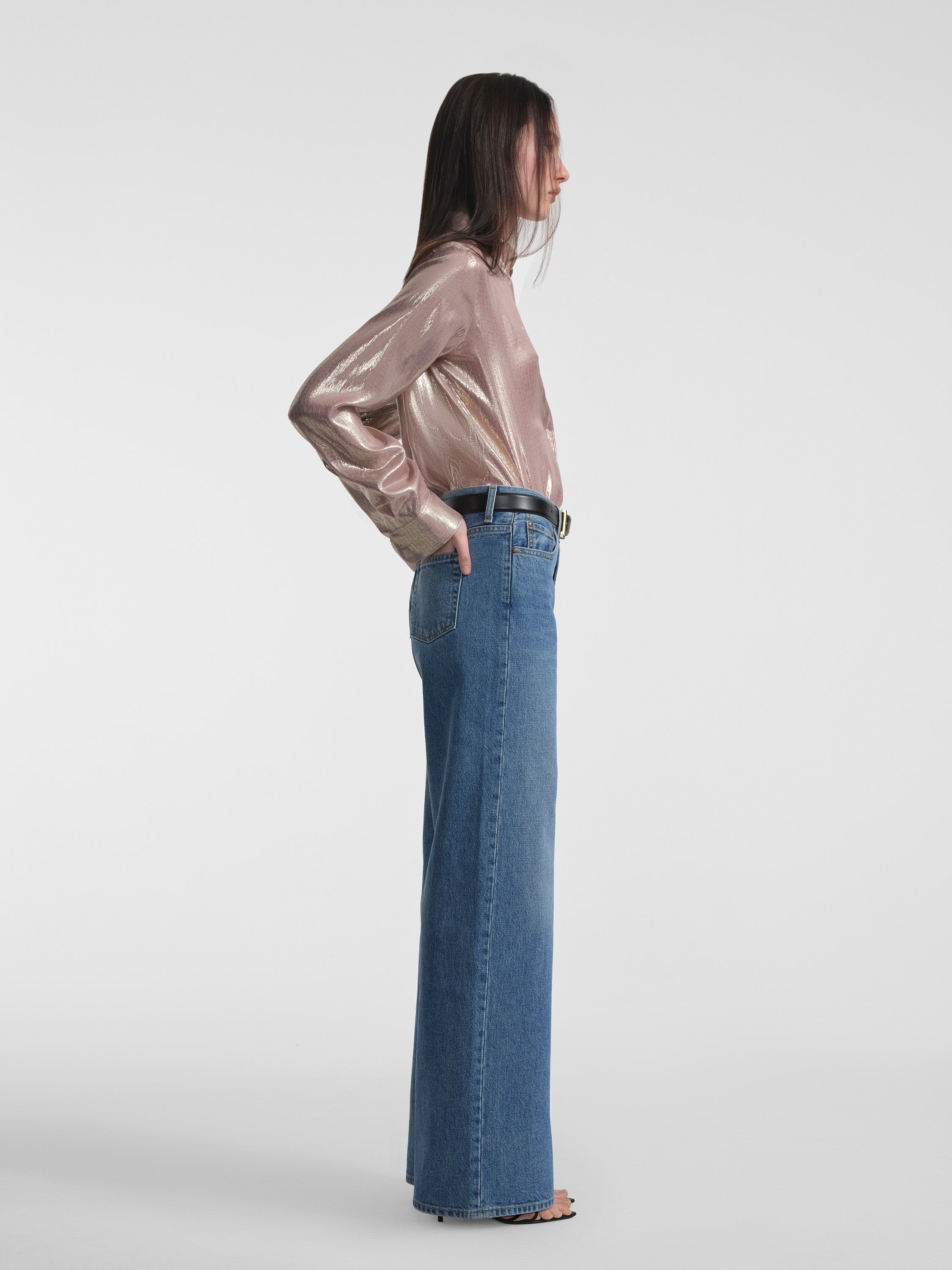 AFLALO Rhys Jean – Blue Hour Rigid Denim - Model Side