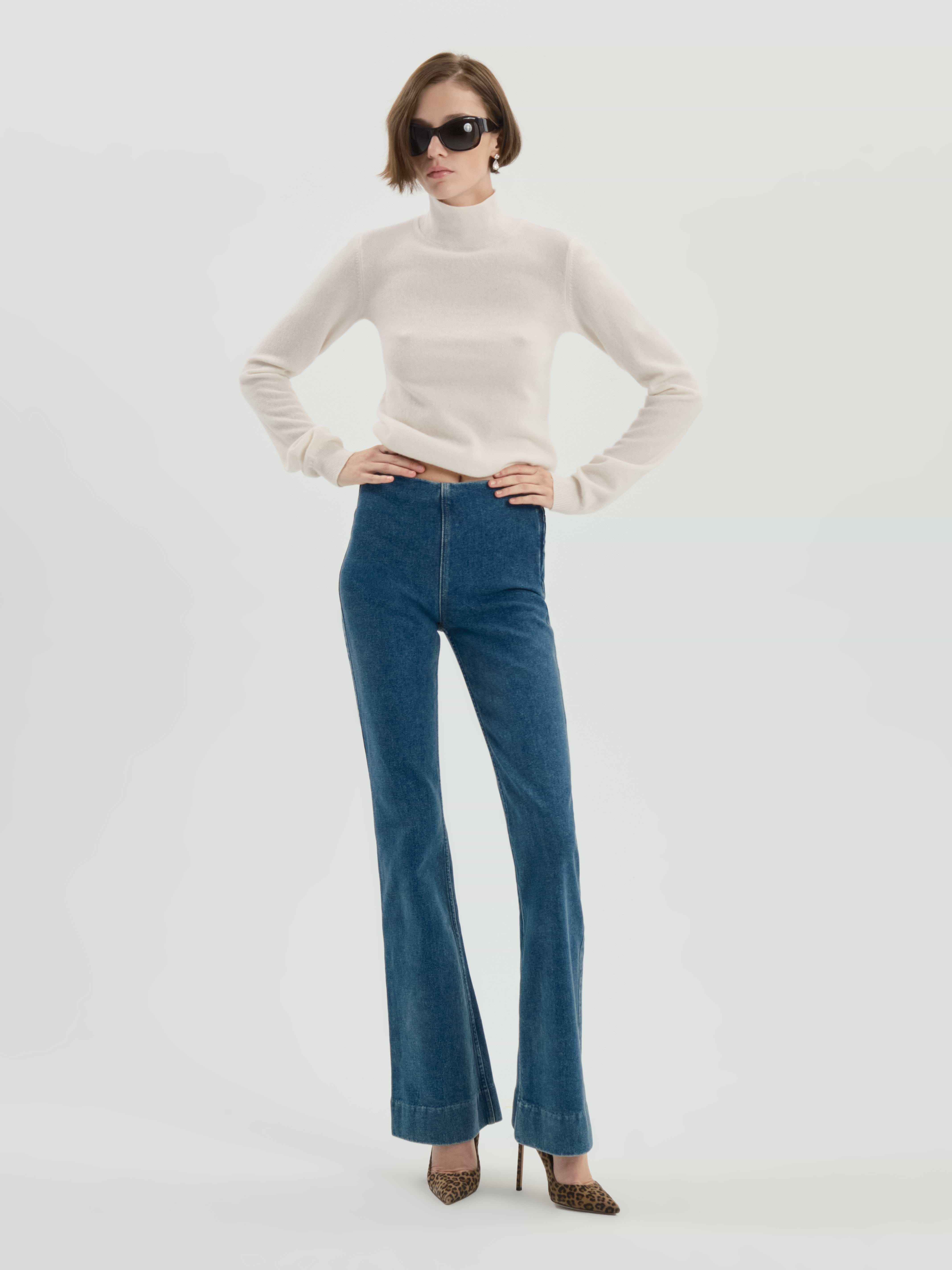 AFLALO Wilde Jean – Storm Ink Stretch Denim - Model Front 3