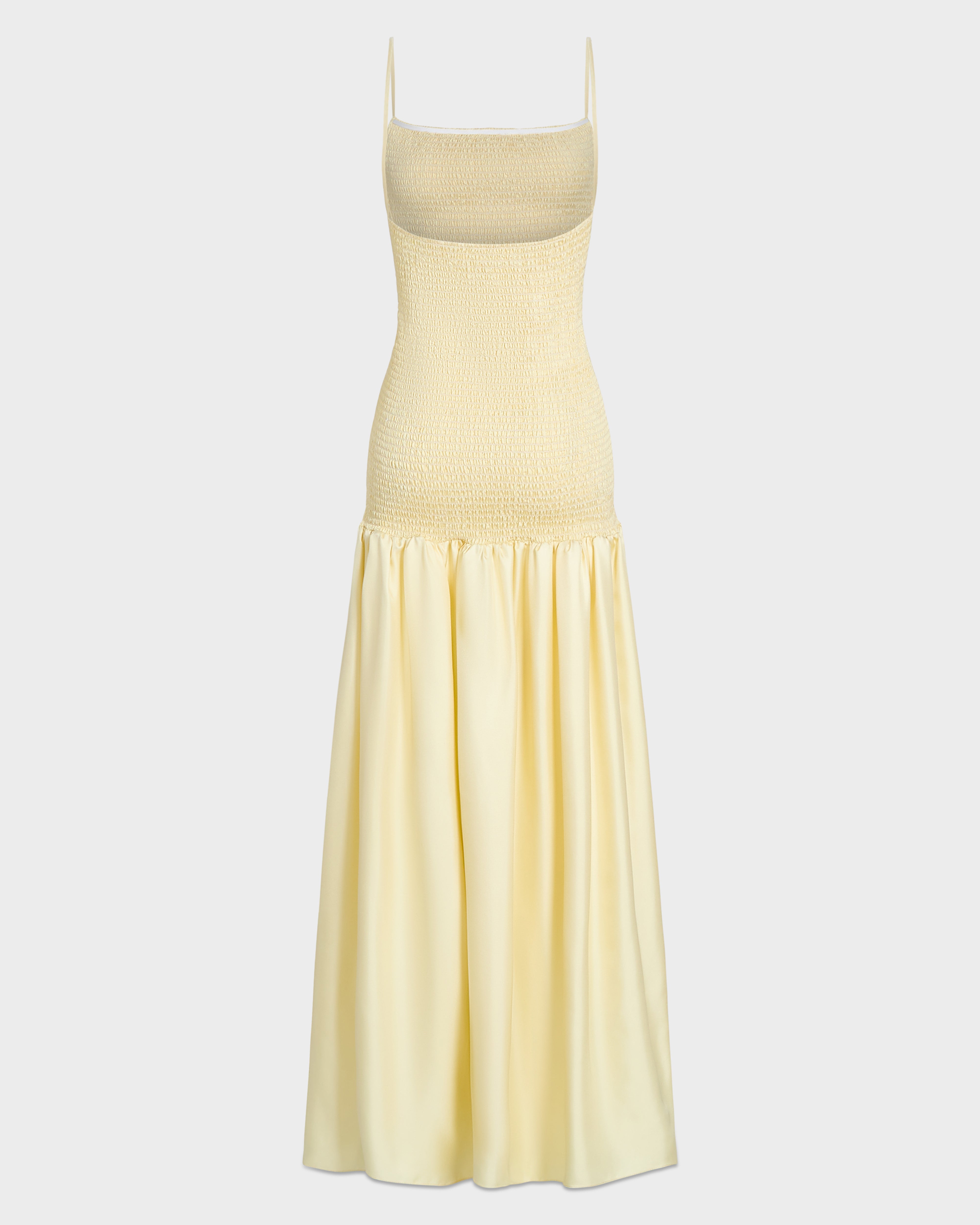 AFLALO Lumea Dress in Silk – Butter - Ghost Back
